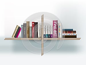 Book shelf. Vector illustration.