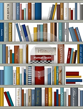 Book shelf. Vector illustration