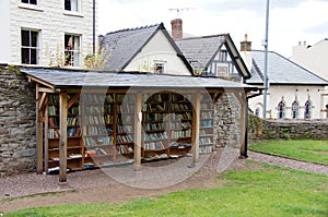Book shelves in Hay on Wye photo