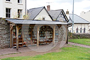 Book shelves in Hay on Wye