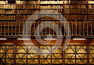 Book shelves in library