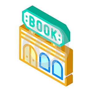 Book shop building isometric icon vector illustration
