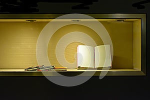 Book in the showcase