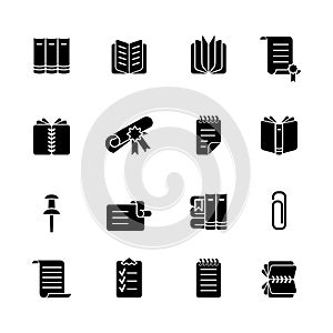 Book and stationery icon set