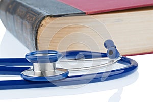 Book and stethoscope,