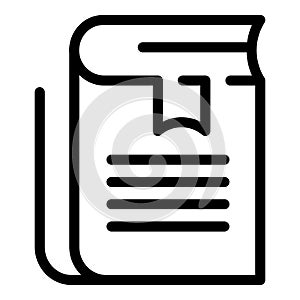 Book syllabus icon, outline style photo