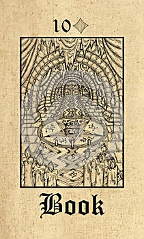 Book. Tarot card from Lenormand Gothic Mysteries oracle deck