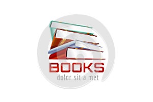 Book template logo icon. Back to school. Education
