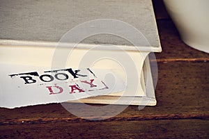 Book and text book day in a piece of paper photo