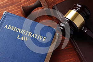 Book with title administrative law. photo