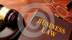 Book with title business law.