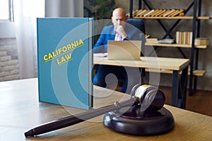 Book with title CALIFORNIA LAW . California residents are subject to California state and U.S. federal laws