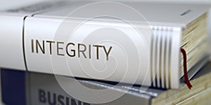 Book Title of Integrity. 3D.