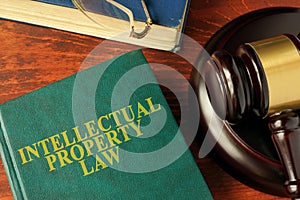 Book with title intellectual property law. photo