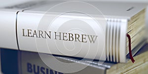 Book Title of Learn Hebrew. 3D.