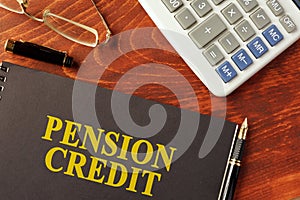 Book with title pension credit.