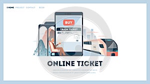 Book a train ticket online concept. Idea of travel and tourism.