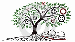 Book tree: knowledge growth and literary branches. #booktree #literarygrowth vector design Generative AI