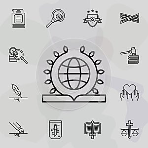 Book, universal, law icon. Universal set of law and justice for website design and development, app development