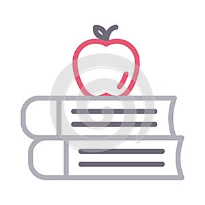 Book colour line vector icon