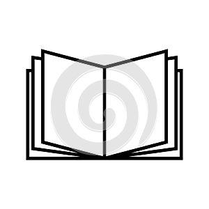 Book vector icon. Note illustration symbol. bookstore sign or logo.