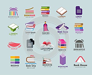 Book vector logo template set