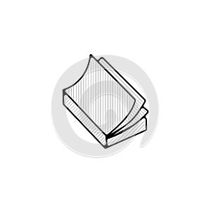 Book thin line icon. book Hand Drawn thin line icon