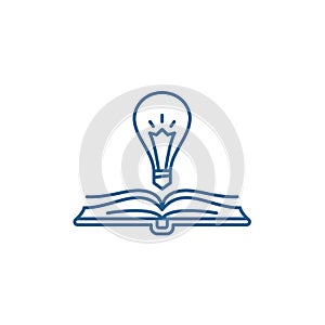 Book wisdom line icon concept. Book wisdom flat  vector symbol, sign, outline illustration.