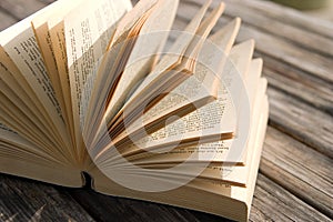 Book on a wooden table