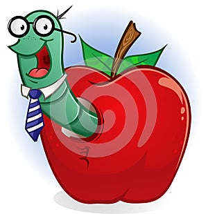 Book Worm In An Apple