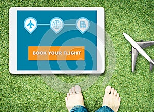 Book Your adventure travel on tablet