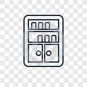 Bookcase concept vector linear icon isolated on transparent back