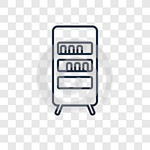 Bookcase concept vector linear icon isolated on transparent back