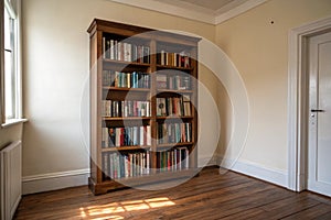 Bookcase in empty room
