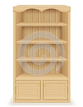 Bookcase furniture made of wood vector illustration