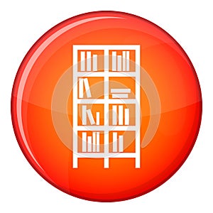 Bookcase icon, flat style