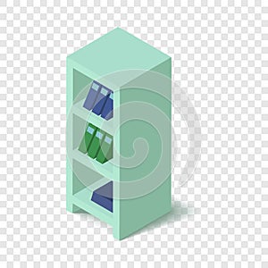 Bookcase icon, isometric 3d style