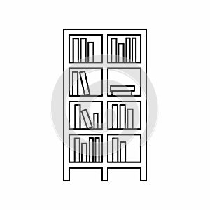 Bookcase icon in outline style