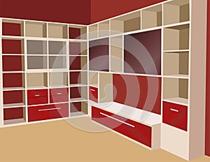 Bookcase vector