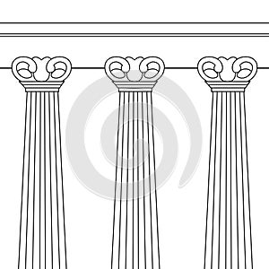 Columns Pillars Roman Capital Three