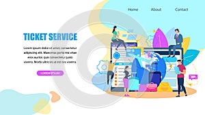 Ticket Booking Service Flat Vector Web Banner