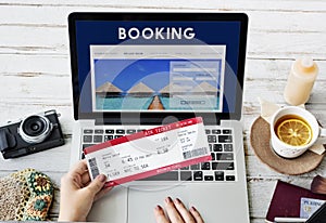 Booking Hotel Reservation Travel Destination Concept