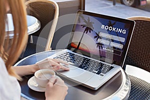 Booking online concept, travel planning