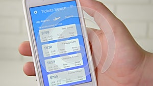 Booking plane ticket using smartphone application