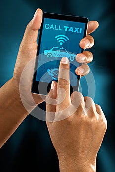 Booking Taxi On Smart Phone