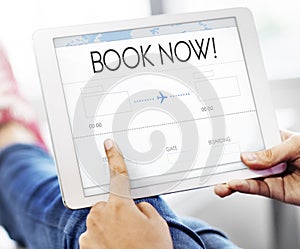 Booking Ticket Air Online Travel Trip Vacation Concept