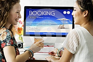 Booking Ticket Online Reservation Travel Flight Concept