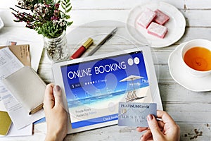 Booking Ticket Online Reservation Travel Flight Concept