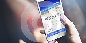 Booking Ticket Online Reservation Travel Flight Concept