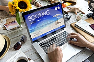 Booking Ticket Online Reservation Travel Flight Concept